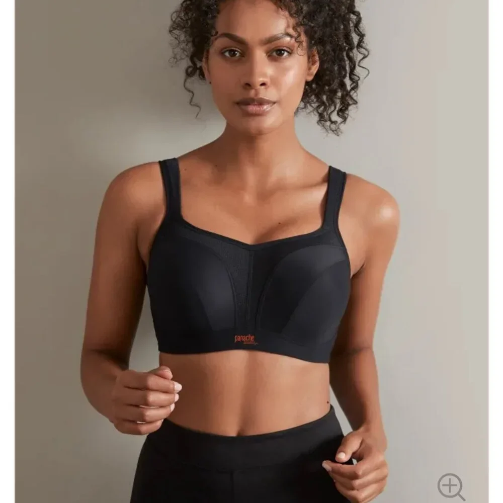 NWT Panache Black Underwire HIgh Impact Sports Bra - 30E - Picture 3 of 10